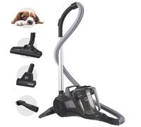 Hoover HP1 Pet Powerful Cylinder Vacuum Cleaner with Pet Hair Tool - Bagless, Compact, Lightweight, Corded, Washable EPA Filter, Large 2L Bin Capacity, Onboard Accessories, 700w [HP120PET]
