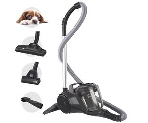 Hoover HP1 Pet Powerful Cylinder Vacuum Cleaner with Pet Hair Tool - Bagless, Compact, Lightweight, Corded, Washable EPA Filter, Large 2L Bin Capacity, Onboard Accessories, 700w [HP120PET]