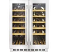 Hoover HWCB 60DD UKSSM/N 700 Wine Chiller | 46 Bottle Dual Zone Built-In or Freestanding Wine Cooler | UV Protected Glass Door | Wooden Shelves | LED Display | Stainless Steel