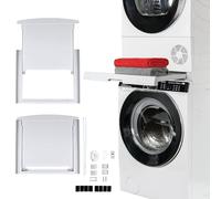 Hoover Original Stacking Kit for Washing Machine and Tumble Dryer with Sliding Shelf, Space-Saving, with Heavy-Duty Ratchet Strap & Wall Fixings, Universal for Standard Appliances with Depth 47-62cm