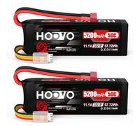 HOOVO 3S Lipo Battery 11.1V 5200mAh 50C RC Lipo Batteries with Deans T Plug for RC Airplane Quadcopter RC Airplane RC Helicopter RC Car Truck Boat Hobby (2 Pack)