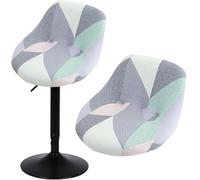 Hoowarm Bar Stool Cover with Backs Set of 1/2/4/6，Stretch Swivel Bar Stools Slipcover, Curved Accent Chair Protector Covers for Counter Kitchen Dining Room Swivel chair cover(B16,2PCS)