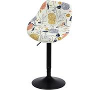 Hoowarm Bar Stool Cover with Backs Set of 1/2/4/6，Stretch Swivel Bar Stools Slipcover, Curved Accent Chair Protector Covers for Counter Kitchen Dining Room Swivel chair cover(B11,1PCS)