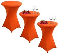 Hoowarm Cocktail Round Tablecloth 1/2/4/6pcs Stretch Table Cloth Washable Cocktail Tablecloth 60x110cm/80x110cm Round Highboy Table Covers，for Wedding Party(#11,60x110cm/23x43in(3PCS))
