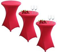 Hoowarm Cocktail Round Tablecloth 1/2/4/6pcs Stretch Table Cloth Washable Cocktail Tablecloth 60x110cm/80x110cm Round Highboy Table Covers，for Wedding Party(#17,80x110cm/23x43in(3PCS))