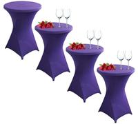 Hoowarm Cocktail Round Tablecloth 1/2/4/6pcs Stretch Table Cloth Washable Cocktail Tablecloth 60x110cm/80x110cm Round Highboy Table Covers，for Wedding Party(#15,60x110cm/23x43in(4PCS))