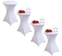 Hoowarm Cocktail Round Tablecloth 1/2/4/6pcs Stretch Table Cloth Washable Cocktail Tablecloth 60x110cm/80x110cm Round Highboy Table Covers，for Wedding Party(#1,80x110cm/23x43in(4PCS))