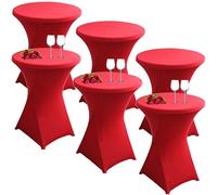 Hoowarm Cocktail Round Tablecloth 1/2/4/6pcs Stretch Table Cloth Washable Cocktail Tablecloth 60x110cm/80x110cm Round Highboy Table Covers，for Wedding Party(#22,60x110cm/23x43in(6PCS))