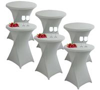 Hoowarm Cocktail Round Tablecloth 1/2/4/6pcs Stretch Table Cloth Washable Cocktail Tablecloth 60x110cm/80x110cm Round Highboy Table Covers，for Wedding Party(#12,60x110cm/23x43in(6PCS))