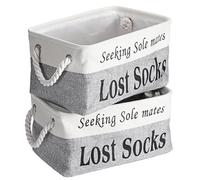 Hoowen 2 PCS Lost Socks Basket for Laundry Room, Fabric Missing Sock Holder