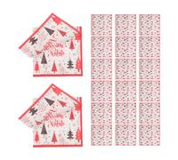 HOOWIFFY 100pcs Christmas Paper Napkins with Italian Christmas Tree Prints, Disposable Thick and Absorbent 2-Layer Square Napkins for Buffets and Beverage Bars, Festive Red Party Dinner