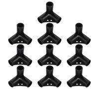 HOOWIFFY 10pcs Black Pp Four-Way and Three-Way Plastic Tube Connectors for Constructing Grape Trellis and Sunscreen Shed, Impact Resistant Gardening Connectors, 20mm Size