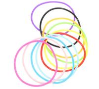 HOOWIFFY 10pcs Colorful Silicone Wrist Bands Stretch Bracelets Super Lightweight Elastic Wristbands for Party Events and Everyday Wear