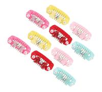 HOOWIFFY 10pcs Pet Hair Clips Set for Dogs and Cats, 2.8cm Mini Polyester Bow Hairpins in Yellow, Pink, Rose Red, Blue Green, and Bright Red - Decorative Puppy Grooming Accessories