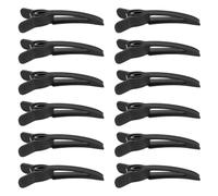 HOOWIFFY 12pcs Black Curved Hair Root Lifting Volume Clip Made of Plastic for Fluffy Curtain Bangs, No Crease and Minimizing Breakage, for Fast-paced Lifestyles and At-home Styling