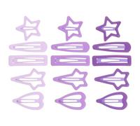 HOOWIFFY 15pcs Hairpin Snap Hair Clips Five-pointed Star Heart-shaped Teardrop Rectangle Four-pointed Star Metal Plastic Alloy Manage Hold Hair Light Weight Stylish Design for Daily Wear