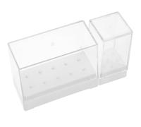 HOOWIFFY 2 Pcs Multi-hole Nail Drill Bits Storage Boxes Nail Bits Holder Plastic with 10-holes and 7-holes Delicate Design Useful for Manicure Practice