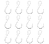 HOOWIFFY 200pcs Plastic Display Hanger Hooks White S Shaped Merchandise Hanging Strip Hooks Practical and Easy to Store for Retail Shelving