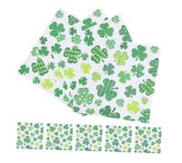 HOOWIFFY 20pcs Clover Napkin Shamrock Paper Napkins Irish Beverage Serviettes Party Luncheon Dinner Tableware Supplies for Holiday St Patricks Day Decorations