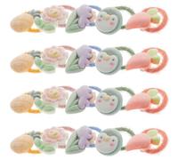 HOOWIFFY 20pcs Elastic Cartoon Hair Ties and Babies, Comfortable Flocking Material with Adorable Bowknot and Flower Shapes, Convenient to Wear Hair Accessories for Christmas Party