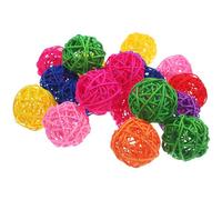 HOOWIFFY 20pcs Rattan Parrot Chew for Birds Satisfying Chewing Instinct and Clean Healthy Teeth Beautiful Natural Bird Suitable for Parrots and Other Random Color