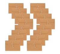HOOWIFFY 20pcs Retro Brown Kraft Paper Envelopes String Tie Closure Multi-Functional Storage Pouches Not Easy to Deform for Office Files and Writing Letters