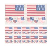 HOOWIFFY 25pcs American Flag Temporary Tattoos Waterproof Washable Removable Plastic Body Decals Sports Match Face Stickers for Party Decoration