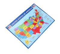 HOOWIFFY 2Pcs America Map for Wall Geography Posters Wear-Resistant UV Paper Creative Design Compact Size Lightweight Educational Poster for Improving Geography Knowledge and Classrooms