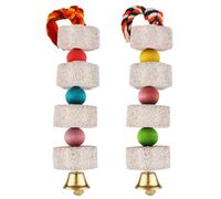 HOOWIFFY 2pcs Assorted Colour Hamster Molar Rope Chewing Accessories for Chinchilla and Guinea Pigs Natural Pet Teeth Grinding and Playing Random Color