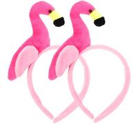 HOOWIFFY 2pcs Creative Hair Accessories Creative Headband Flamingo Shape Cloth Plastic Costume Accessory Unique Decorative Feeling Suitable for Birthday Party Hawaiian Party