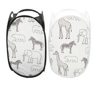 HOOWIFFY 2pcs Foldable Laundry Baskets with Pop-up Design, Portable Nylon and Polyester Mesh Hamper for Indoor and Outdoor Use, Suitable for Bedroom and Outdoor Travel, Assorted Colours