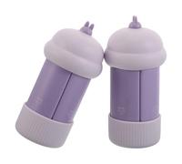 HOOWIFFY 2pcs Leak-proof Silicone Travel Bottles Toiletries Set 4-in-1 Portable Refillable Color-coded Identification Purple for Outdoor Adventures and Business