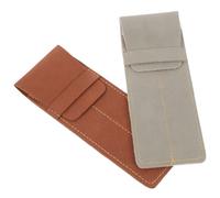 HOOWIFFY 2pcs Leather Pen Sleeve Pouch for Two Pens Simple Elegant Style from Scratches and Dust for Office or School Use