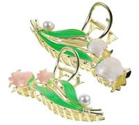 HOOWIFFY 2pcs Metal Tulip Hair Claw Clips for Thick Hair, Elegant Flower Shaped Barrettes Suitable for Everyday Use and Travel