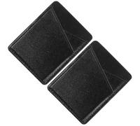 HOOWIFFY 2pcs Phone Pocket Credit Card Holder for Phone Case Stick on Non-Slip Design Portable Pu 2-Slots Wallet Case Adhesive Bag Universal and Wide Application Black