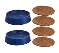 HOOWIFFY 2pcs Replaceable Pigeon Cage Bird Nests with 4 Brown Nesting Pads, Wear-resistant Outdoor Breeding Nesting Bowls for Homing Pigeons and Cage Birds