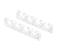 HOOWIFFY 2Pcs Silicone Toe Separators for Women, Small Soft Flexible Pedicure Nail Art Toe Dividers, Semi- White Reusable Foot Care Tool for Manicure and Pedicure