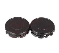 HOOWIFFY 2pcs Solid Wood Flowerpot Pedestal Bases with Beautiful Smooth Surface, round Decorative Display Stands for Crafts and Strange Stones, for Study and Living Room
