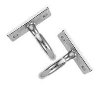 HOOWIFFY 2pcs Stainless Steel Ceiling Hanging Hooks with Heavy Duty Screw Mount, Versatile Multipurpose Design, Flat Question Mark Shape for Home and Creative Displays, 5mm