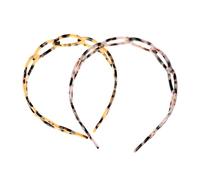 HOOWIFFY 2pcs Tortoiseshell Headband Acrylic Hair Hoop with Toothed Hollow Design Delicate Workmanship Lightweight Comfortable Hair Bands Everyday Wear and Photo Shoots Random Random Color