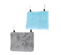 HOOWIFFY 2pcs Triangle Parrot Hammock Bird Warm Nest Hanging Comfortable Plush Cage Bed for Birds in The Cage