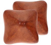 HOOWIFFY 2pcs Wooden Massage Balls for Hand Exercise and Therapy, Strength and Pressing Acupoints, Natural Brown Wood Material, Creative Shape for Home and Fitness Use
