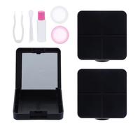 HOOWIFFY 3 Sets Contact Lens Cases Travel Lens Box Kit with Mirror Portable Black Pp Material Compact Eye Contacts Holder Protects Eyes from Damage