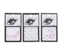 HOOWIFFY 3 Sets of Resin Face Gems Stickers for Eyes and Body in Different Shapes, Self-adhesive Decorative Face Jewels for Day the Dead or Halloween Party with Festive Atmosphere