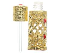 HOOWIFFY 3ml Refillable Perfume Bottle for Travel with Luxury Golden Alloy and Glass Material, Lightweight Decorative Vintage Glass Bottle Suitable for Parties and Versatile Use