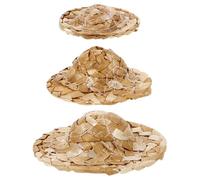 HOOWIFFY 3pcs Bamboo Hats for Parrots Mini Straw Hats User-friendly Molding Easy to Put and Take off Golden Bird Accessories for Capturing Memorable Photos and Daily Routine