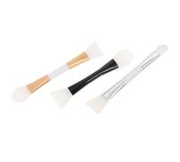 HOOWIFFY 3pcs Dual-end Facial Mask Applicator Brush Set Skin-friendly Silicone and Supple Brush Heads for Skin Care, for Applying Cream and Mud Masks Random Color