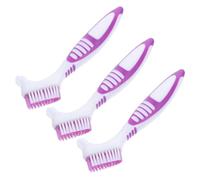 HOOWIFFY 3pcs Purple Turtle Shell Cleaning Brush Set for Aquatic and Land Tortoises, Mud Remover Tool with Sturdy Bristles for Turtle Shell Maintenance and Reptile Health Care