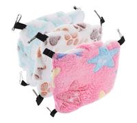 HOOWIFFY 3pcs Soft and Cozy Double-layer Plush Pet Cage Hammock for Hamsters and Sugar Gliders, Warm Small Animal Hanging Bed with Metal Frame, Easy Installation for Hanging the Cage