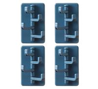 HOOWIFFY 4 Pcs Blue Abs Self-Adhesive Rotatable Four Claw Hooks with 180 Degree Rotation for Organizing Scarves and Belts, Wall Mounted Utility Hooks for Home and Office